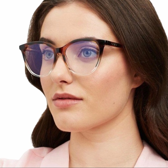 QUAY All Nighter Blue Light Glasses Tortoise Clear Frame Bluelight Blocking Lens - Picture 2 of 6